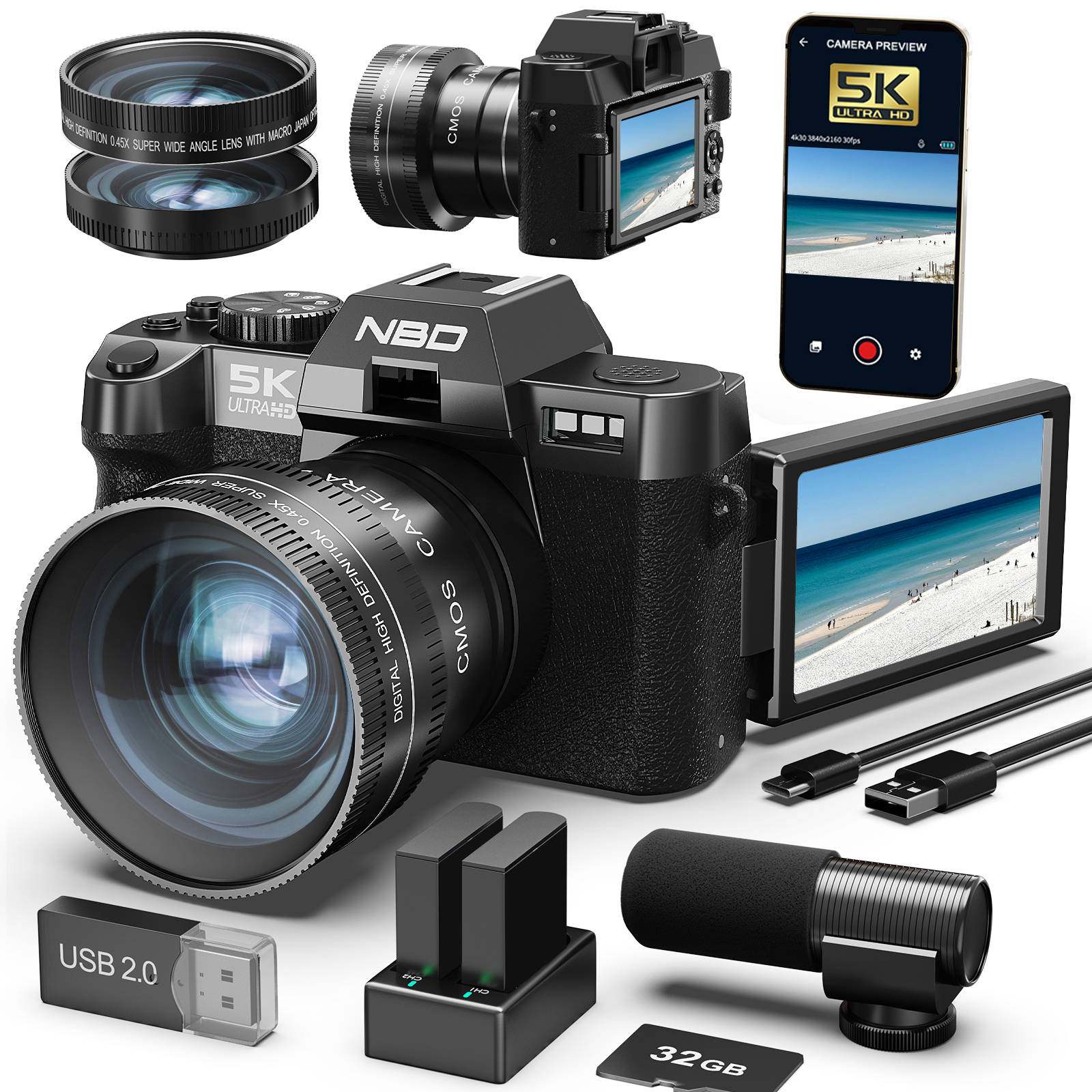 Korean Lifestyle App - NBD Digital Cameras 5K&48MP Photography 16X