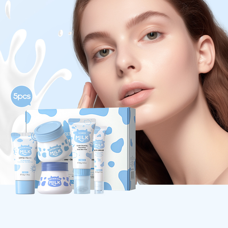 Korean Skincare Routine - 5pcs/box LAIKOU Milk Skin Care Sets