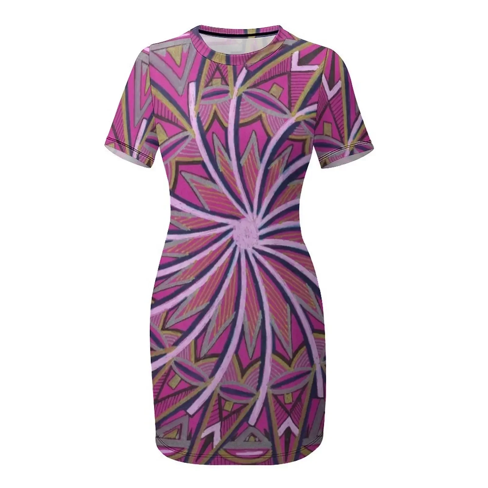 WHEEL OF LIFE Short-Sleeved Dr – Korean Women Lifestyle Bewertung und Preis