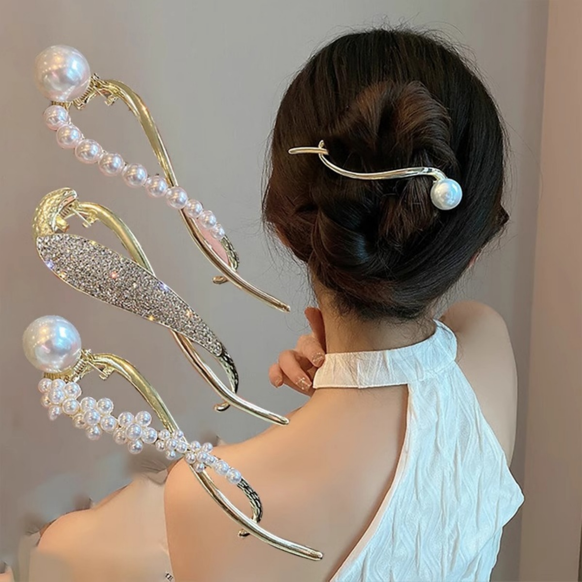 Elegant Glitter Pearl Hair Cli – Korean Women Lifestyle Bewertung und Preis