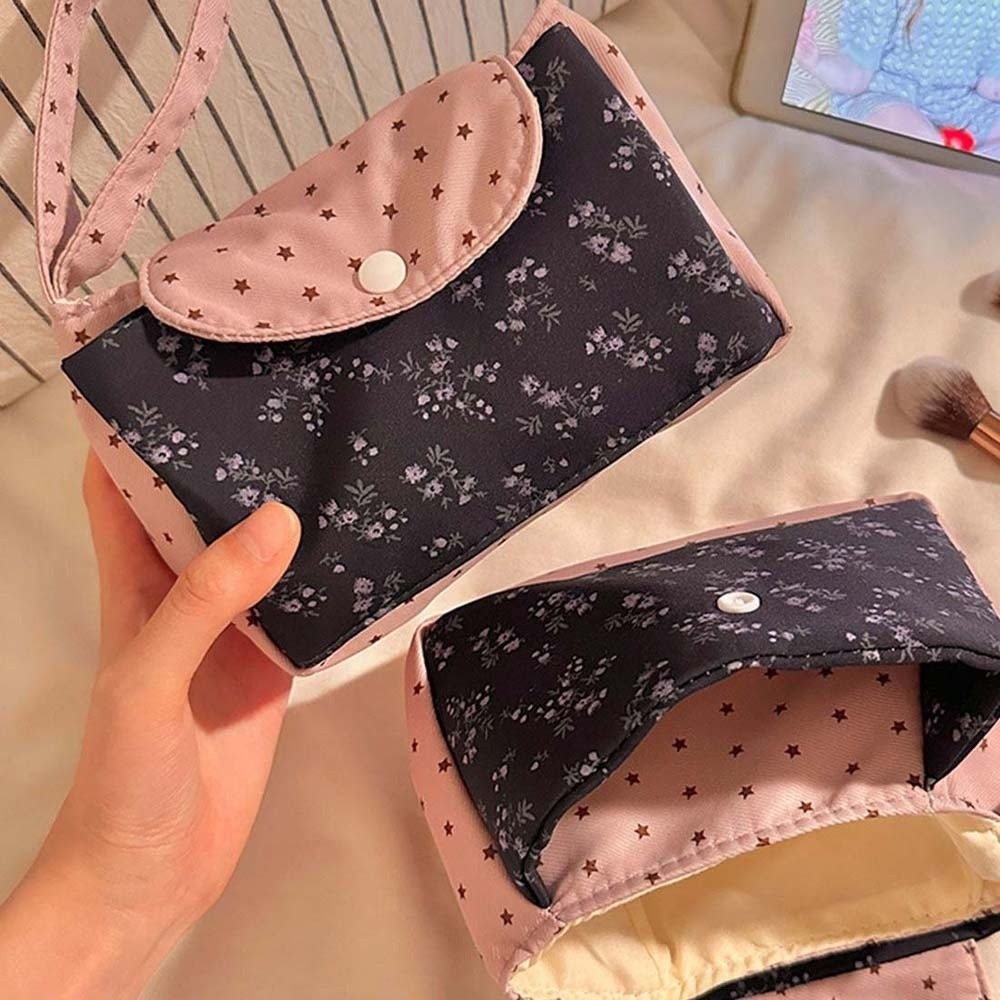 Purple Print Floral Makeup Bag – Korean Lifestyle & Kids Boutique Photos Bewertung und Preis
